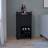 Vynxaria Bar Serving Carts, Black 6-Bottle Wine Rack with Casters - 3 of 4