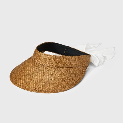 Straw Visor Hat with Bow Detail - A New Day™
