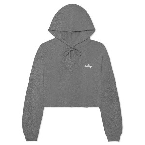 Dalix Salty Embroidery Fleece Hoodie Cropped Long Sleeve Drawstring Fall Spring Womens - 1 of 4