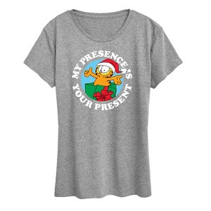 Women's - Garfield - My Presence Is Your Present Short Sleeve Graphic T-Shirt - 1 of 4