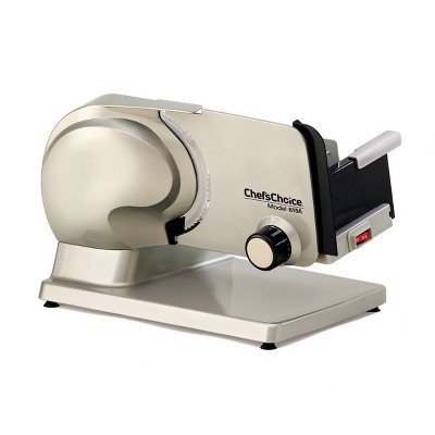 Photo 1 of Chef'sChoice 615A Electric Meat Slicer Features Precision thickness Control & Tilted Food Carriage For Fast & Efficient Slicing with Removable Blade for Easy Clean, 7-Inch, Silver
FACTORY SEALED