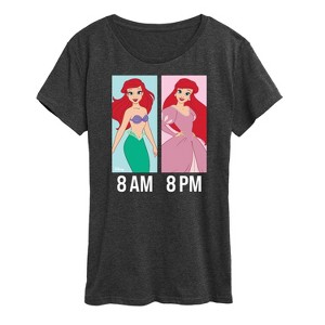 Women's - Disney Princess - Ariel Day and Night Outfit Short Sleeve Graphic T-Shirt - 1 of 4