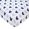 Disney Let's Go Mickey Mouse and Pluto, Navy, Red, Yellow, and Gray 4 Piece Nursery Crib Bedding Set - 3 of 4