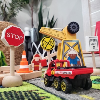 thumbnail image 2 of Attatoy Large Traffic Signs Playset - 32pc Street Sign & Traffic Light For Kids Ride-On Cars, 42in Tall 2 of 12