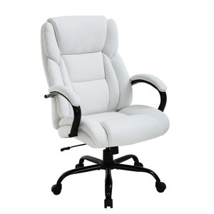 FDW 500lb Weight Capacity Massage Office Chair with Lumbar Support Adjustable Armrests Swivel Function PU Leather - 1 of 4