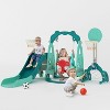 Sandinrayli 5 in 1 Toddler Slide and Swing Playset, Kids Slide for Toddler, Indoor Outdoor Playground Blue+Red - 3 of 4