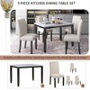 5-Piece Dining Set with Rectangle Table and 4 Thicken Cushion Chairs - 4 of 4