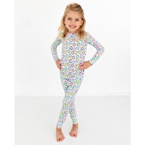 Lev Baby Girls' Bamboo Toddler Pajamas – 2-Piece Long Sleeve Rainbow Gemstone Set (2T–9/10Y) - 1 of 4