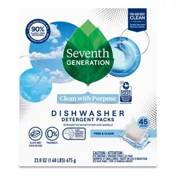 Seventh Generation Auto Dishwasher Detergent Pack - Free and Clear - 23.8oz