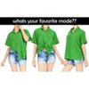 LA LEELA Womens Summer's Casual Blouse Shirt Blouses Short Sleeve Button Up Dress Tops Tee Shirts Coverup Hawaiian Dresses for Women - 3 of 4