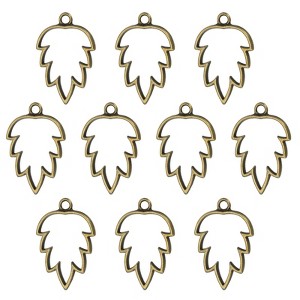 Unique Bargains Alloy Necklace Resin Casting Maple Leaf Shaped Pendant Frames 1.4" 20 Pcs - 1 of 4