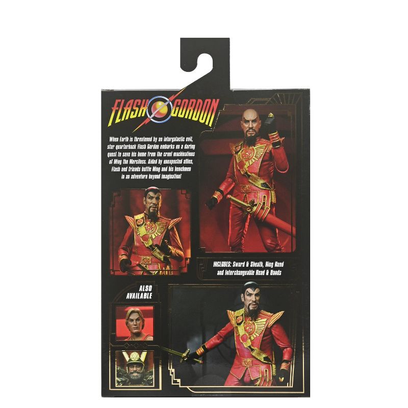NECA King Features Flash Gordon 1980 Ultimate Ming with Red Military Outfit  7&#34; Scale Action Figure, 4 of 7
