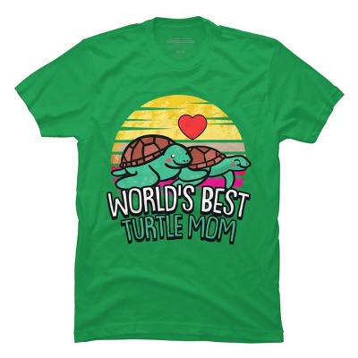 Men's Design By Humans World's Best Turtle Mom Retro Stripes By animalshop T-Shirt
