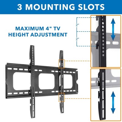 Black Steel Low-Profile TV Wall Mount for 32-60 inch Screens