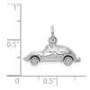 Black Bow Jewelry 14k White Gold Polished Car Charm - 4 of 4