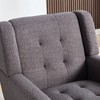 CENGHU Teddy Material Ergonomics Accent Chair, Modern Upholstered Living Room Chair With Black Legs, for Indoor Home - 3 of 4