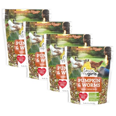Love My Girls: Pumpkin & Worms Gourmet Multi-Grain Treats, 4 Pack (2lb Bags)