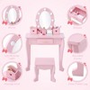 Wpond Kids Vanity Set with Mirror and Drawer - Pretend Play Dress-Up Fun, Lights & Wooden Makeup Playset for Girls 4-9 Yrs - 4 of 4