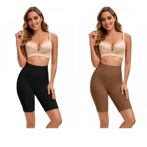 INSPIRE CHIC 2 Pcs Women's Butt Lifter Thigh Slimmer High Elasticity Control Waist Panties - 1 of 4