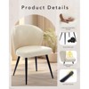 Modern Dining Chairs, Upholstered Kitchen Chairs Set with Comfortable Seat and Metal Legs, Mid-Century Synthetic Leather Accent Chairs with Stitching - 3 of 4