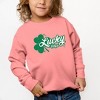 The Juniper Shop Lucky Vibes Clover Youth Ultra-Soft Graphic Sweatshirt - 2 of 3