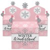 Big Dot of Happiness Pink Winter Wonderland - Treat Box Party Favors - Holiday Snowflake Birthday Party and Baby Shower Goodie Gable Boxes - Set of 12 - 2 of 4