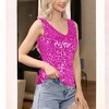 Anna-Kaci Women's Sleeveless Sequin Tank Top V-Neck Sparkly Party Shirt - 4 of 4
