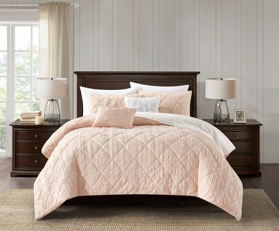 Crinkle Textured Dobby Comforter Set, Lush Decor