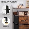 Tangkula 4 Drawer Dresser for Bedroom Set of 2 Industrial End Table with Sturdy Steel Frame Dresser Storage Tower with 4 Foldable Fabric Drawers - 4 of 4