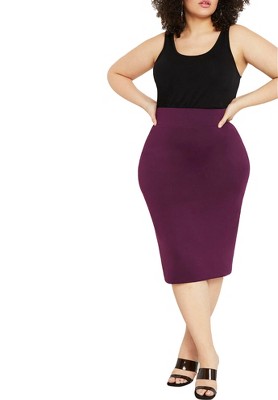 ELOQUII Women's Plus Size Neoprene Pencil Skirt