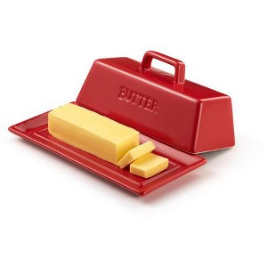 Kook Ceramic Butter Dish with Lid, Kitchen Countertop Butter Keeper - 1 of 4