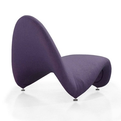 MoMa Geometric Purple Wool Blend Metal Accent Chair