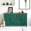 59" Mid Century Modern Accent Cabinet with 4 Doors, Vintage Wood Buffet Sideboard with Open Storage,Console Cabinet for Entryway, Living Room,Bedroom - 4 of 4