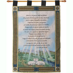 Manual Woodworkers and Weavers Psalm Spanish Tapestry – 26x36 Inch Unframed Cotton Wall Hanging with Inspirational Scripture for Home Decor - 1 of 3