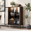 51.2'' Lighted Display Cabinet with Glass Doors and Drawers, Decorative Storage Cabinet with LED Lights and Metal Legs for Living Room-Maison Boucle - 2 of 4