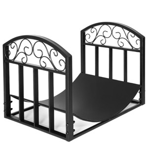 Barton 18'' Log Rack Firewood Lumber Wood Storage Holder Fireplace Stove Fire Pit, Black - 1 of 3