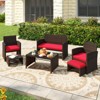 Tangkula 6 PCS Patio Furniture Set w/ 1 Loveseat 1 Coffee Table 2 Armchairs 2 Ottomans - 4 of 4