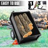 COZONY Heavy Duty Steel Dump Trailer, 47"x17.8"x11.2", 500 lbs/11.4 Cu.Ft, Black, Removable Rear Panel, Garden Dump Cart for Lawn Mower, Tractor - 2 of 4