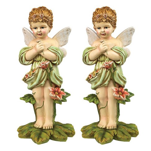 Design Toscano Gertie, the English Flower Fairy Statue: Set of Two - image 1 of 2