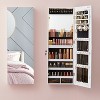 Jewelry Cabinet Organizer, Wall/Door Mount Armoire with Full-Length Lighted Mirror, Built-in Makeup Mirror, 2 Drawers - 2 of 3