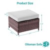 Sonkuki 2-Piece Ottomans with Solution-Dyed Fabric Cushion, All-Weather Wicker Ottomans, Ideal for Patio - 3 of 4