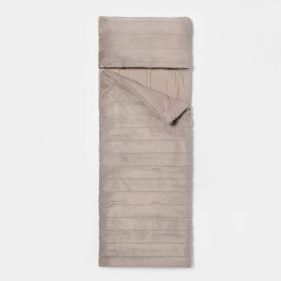 Channel Faux Fur Sleeping Bag Gray - Pillowfort™
