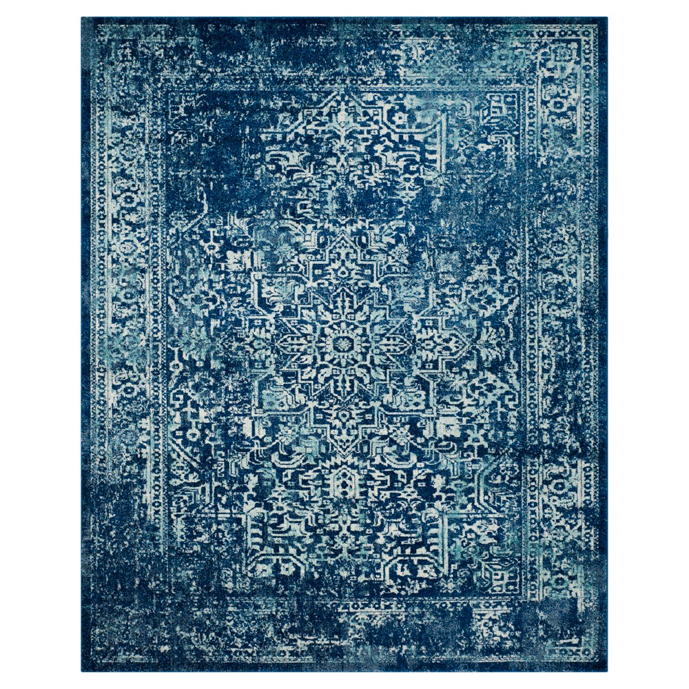 8'x10' Hestia Burst Loomed Area Rug Navy/Ivory - Safavieh