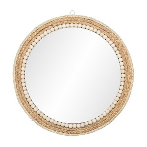 Aoibox Boho Round Hanging Wall Mirror Decorative Rattan Circle Mirror for Farmhouse, Living Room, Bedroom, Entryway, Bathroom - 1 of 4