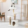 Sandinrayli Cloud Cat Tree Tower, Solid Natural Wood Branches, White - 2 of 4