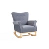 Velvet High Back Rocking Chair for Nursery with Padded Seat - 4 of 4