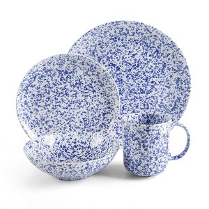 Martha Stewart Warham 16-Piece Hand Painted Splatter Reactive Stoneware Dinnerware Set - 1 of 4