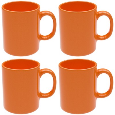 Omniware Teaz Cafe 11 oz Classic Mug, Set of 4 - Vintage Stoneware Coffee Cups, Nostalgic 50s-Inspired Drinkware, Rustic Farmhouse Aesthetic