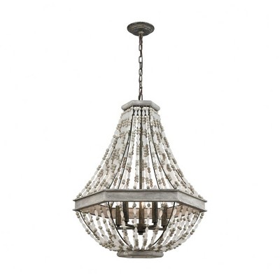 Elk Home Summerton 5 - Light Chandelier in  Washed Gray/Malted Rust