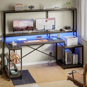 Bestier 71.5 Inch L-Shaped Computer Desk with Power Outlets - 1 of 4